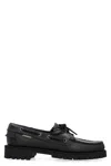 Sebago Ranger Waxy Leather Moccasins In Black