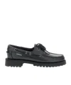 Sebago Ranger Waxy Leather Moccasins In Black