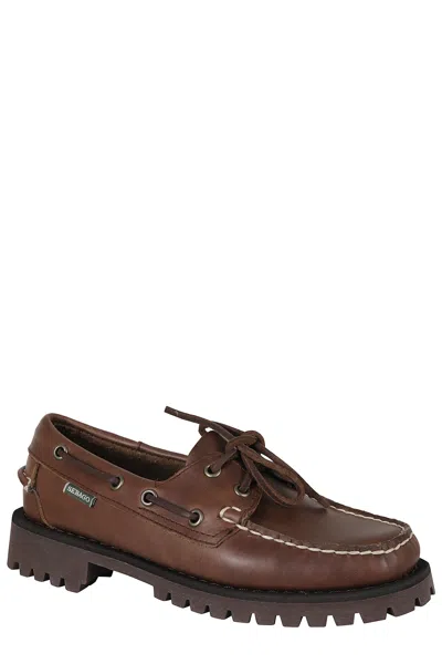 Sebago Ranger Waxy Oiled Leather Loafers In Brown