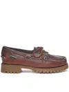 Sebago Ranger Waxy Leather Moccasins In Brown