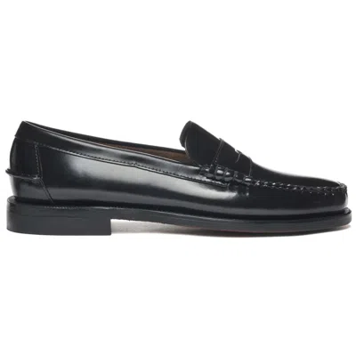 SEBAGO REFINED BLACK LEATHER MOCCASIN