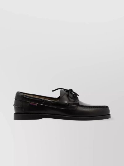 Sebago Refined Round Toe Stitched Loafers In Black