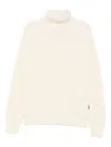 Sebago Ribbed Knit White Wool Sweater In Neutral
