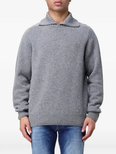 Sebago Ribbed Shawl-collar Sweater In Gray