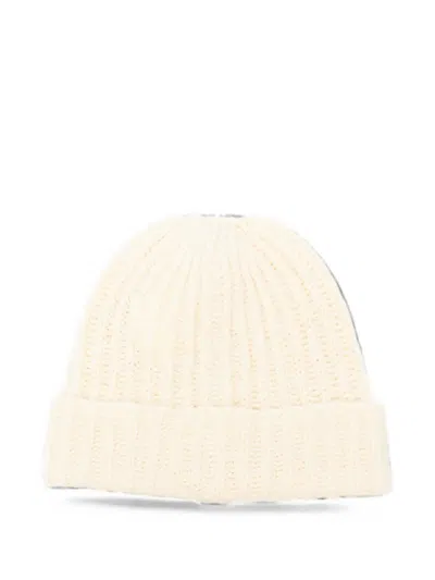 Sebago Ribbed-knit Beanie Hat In Neutral
