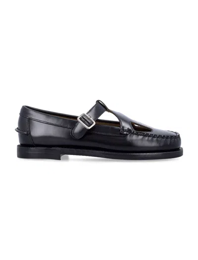 Sebago Romantic Preppy Moccasins For Women In Black