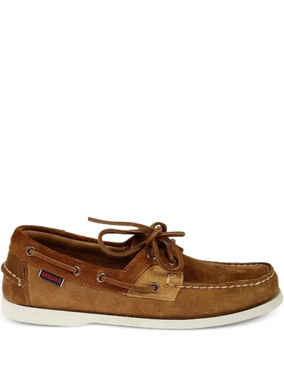 Sebago Rossisland Jib Shadow Suede Boat Shoes In Brown