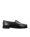 Sebago Round Toe Slip-on Moccasins With Cut-out Upper Design In Black