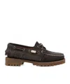 Sebago Brown Suede Lace-up Loafers In Multi