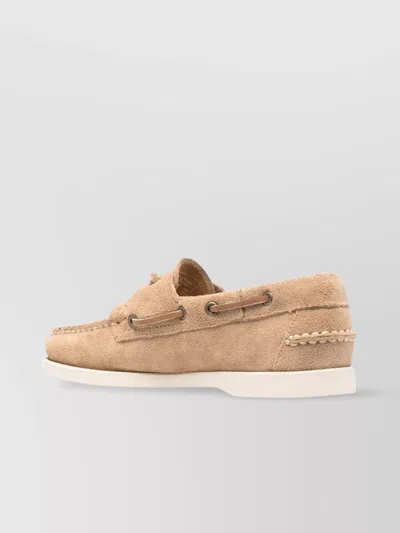 Sebago Round Toe Lace-up Shoes With Rubber Sole In Brown