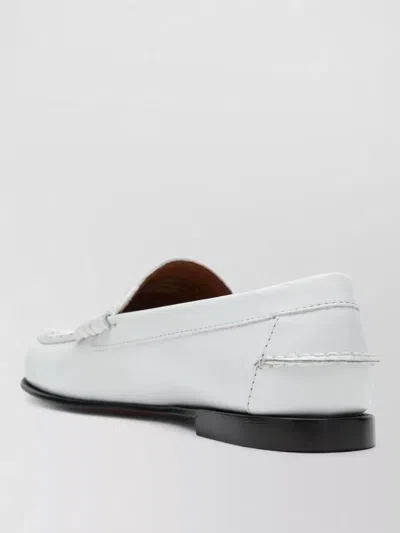 Sebago Round Toe Loafers Stitch Detailing Design In White