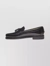 Sebago Round Toe Loafers With Leather Sole And Tassels In Black