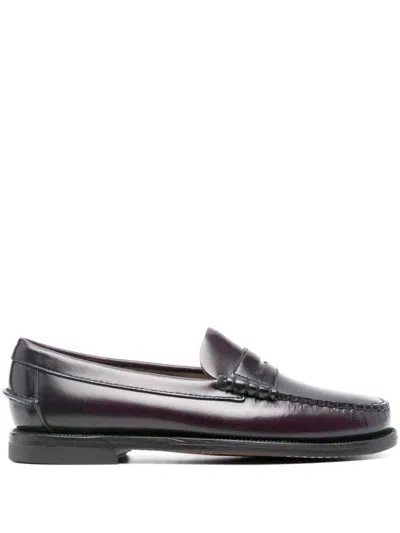 Sebago Stud-embellished Leather Loafers In Black