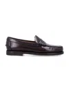 Sebago Rounded Toe Slip-on Moccasins With Smooth Leather Finish In Brown