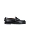 Sebago Slip-on Black Leather Moccasins With Cut-out Detail In Black