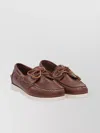 Sebago Slip-on Shoes With Stitching And Lace Detail In Brown