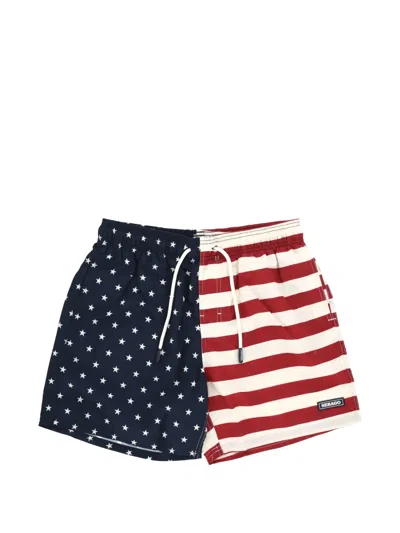 Sebago Star-print Swim Shorts In Blue