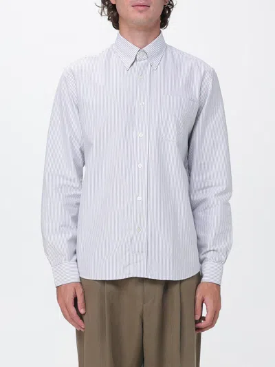 Sebago Striped Cotton Poplin Shirt With Button-down Collar In Blue