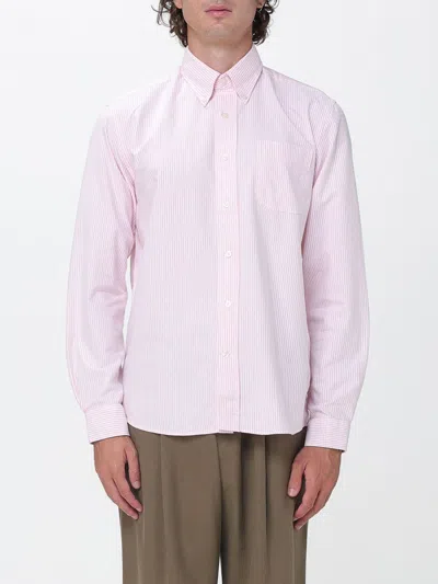 Sebago Striped Cotton Poplin Shirt With Button-down Collar In Pink