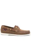 Sebago Slip-on Shoes With Rubber Sole And Metal Eyelets In Brown