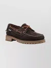 Sebago Suede Loafers With Rubber Sole And Stitching In Brown
