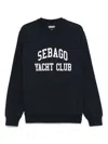 Sebago Navy Blue Crewneck Logo Sweatshirt In Blue