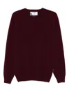 Sebago Deep Red Crew Neck Sweater In Burgundy