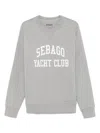Sebago Grey 'boothbay' Sweatshirt With White Print In Grigio E Bianco