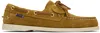 Sebago Italian Suede Moccasins With Hand-stitched Details In Brown
