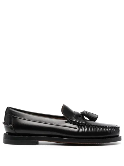 Sebago Tassels Leather Loafers In Black