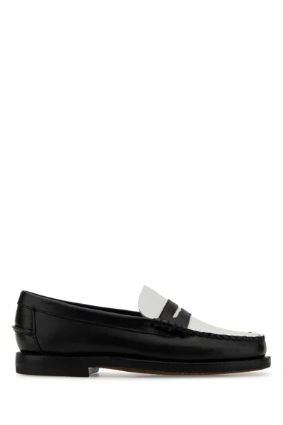 Sebago Two-tone Leather Classic Dan Loafers In Black