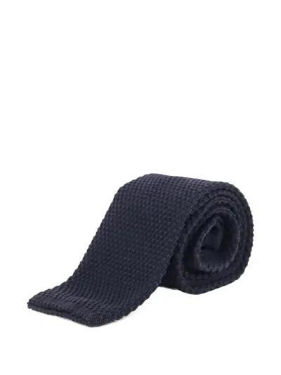 Sebago Walt Knitted Wool Tie In Blue