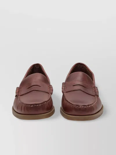 Sebago Waxed Moccasin With Rounded Toe Silhouette