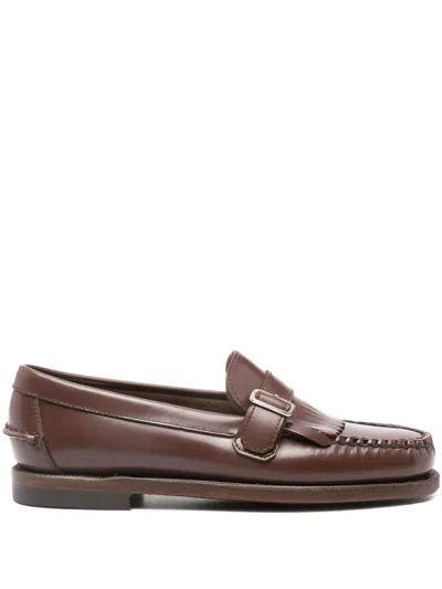 Sebago White Lyocell Wool Elastane Top In Brown