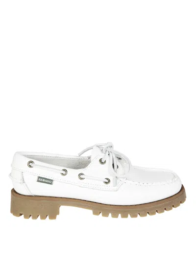 Sebago White Range Tale Leather Boat Shoes
