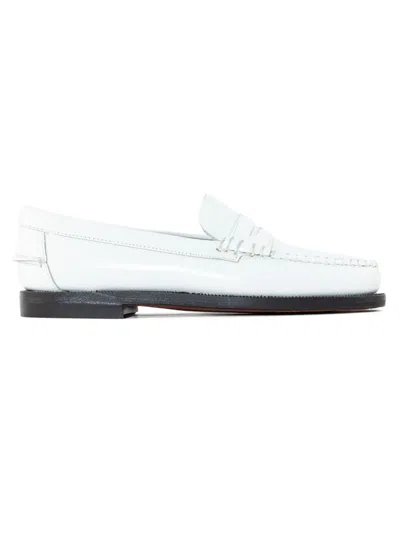 SEBAGO WHITE SMOOTH GRAIN LEATHER LOAFER