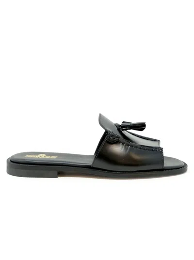 Sebago Will Black Leather Mules In Nero