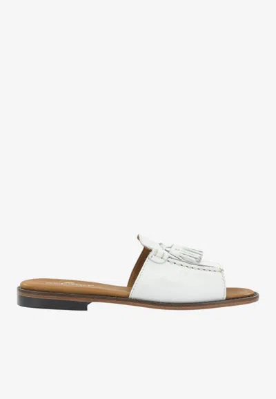 Sebago Will Leather Slides In White