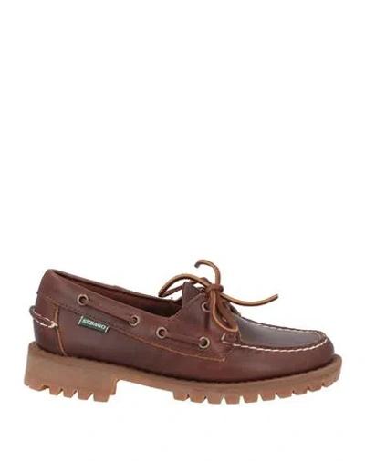 Sebago Woman Loafers Brown Size 8 Leather