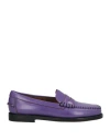 Sebago Classic Dan Leather Penny Loafers In Purple