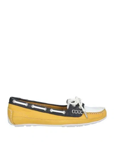 Sebago Woman Loafers Yellow Size 7 Leather