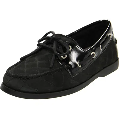 Sebago Women's Coast Two Eye Quilted Boat Shoes In Black