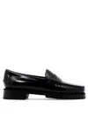 Sebago Black Slip-on Loafers With Lug Sole In Black