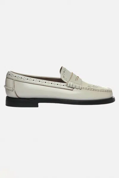 Sebago Classic Dan Loafer White With Studs In Animal Print