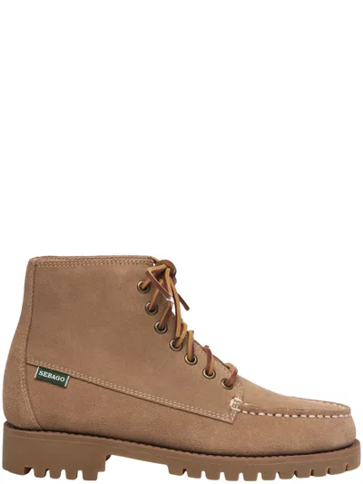 Sebago Women's Leather Ankle Boots In Beige