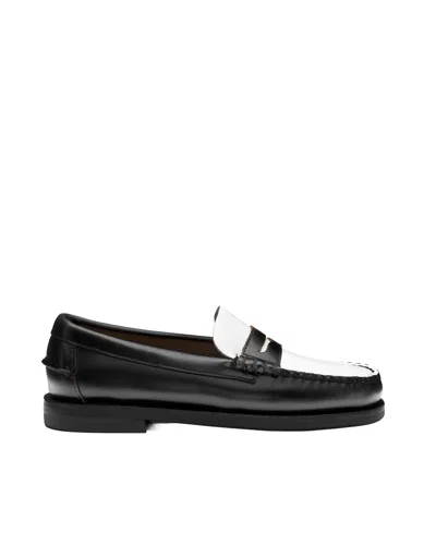 Sebago Women's Leather Penny Loafer In Black-white