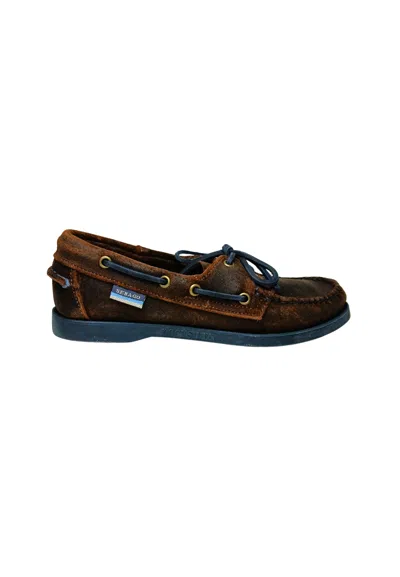 Sebago Women's Shoes  Hand Sewn Suede With Leather Straps And Non-slip Rubber Soles-stainability In Brown