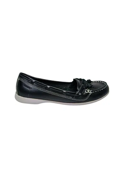 Sebago Women's Shoes  Leather Moccasin, Solid Color, Round Toe, Rubber Sole, Narrow Toe In Black