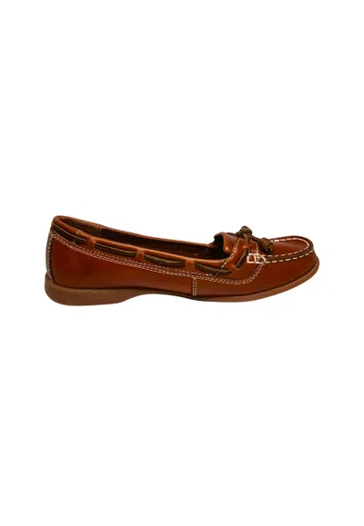 Sebago Women's Shoes  Leather Moccasin, Solid Color, Round Toe, Rubber Sole, Narrow Toe In Brown