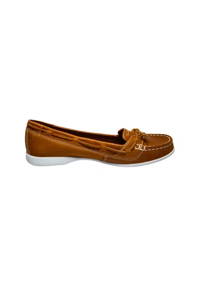 Sebago Women's Shoes  Leather Moccasin, Solid Color, Round Toe, Rubber Sole, Narrow Toe In Brown